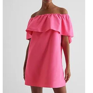 Express Pink Off-Shoulder Dress
